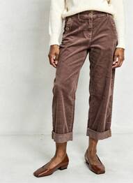Pantalon 7/8 stretch taille normale marron C'EST BEAU LA VIE femme