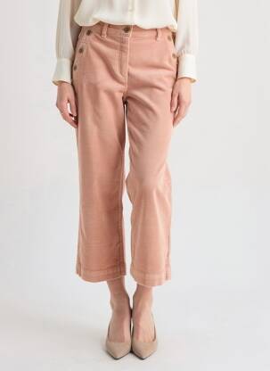 Pantalon 7/8 stretch taille normale rose C'EST BEAU LA VIE femme