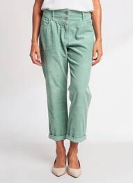 Pantalon 7/8 fermeture zippée sous rabat boutonné taille normale vert C'EST BEAU LA VIE femme