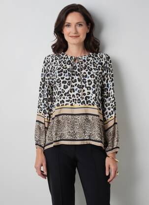 Blouse tissage popeline manches longues noir MERI & ESCA femme