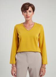 T-shirt manches longues manches longues jaune FRANCE RIVOIRE femme