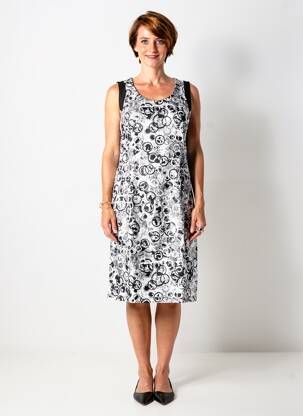 Robe mi-longue sans manche sans manche noir FRANCE RIVOIRE femme