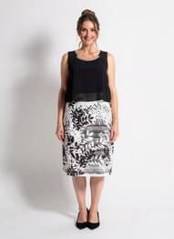 Robe mi-longue sans manche sans manche noir TINTA STYLE femme