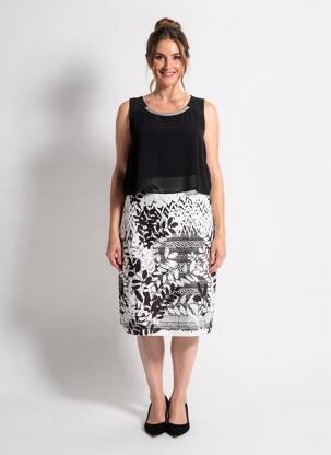 Robe mi-longue sans manche sans manche noir TINTA STYLE femme