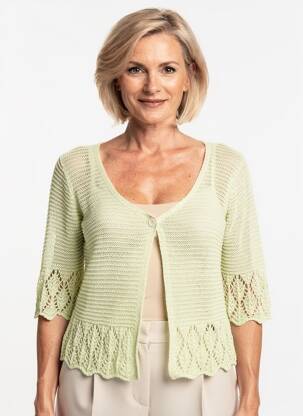 Gilet manches longues manches 3/4 vert I.ODENA femme
