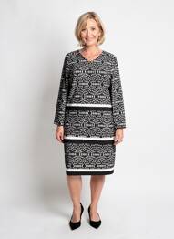 Robe mi-longue manches longues manches longues noir FRANCE RIVOIRE femme