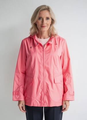 Coupe-vent manches longues a capuche rose CONCEPT K femme