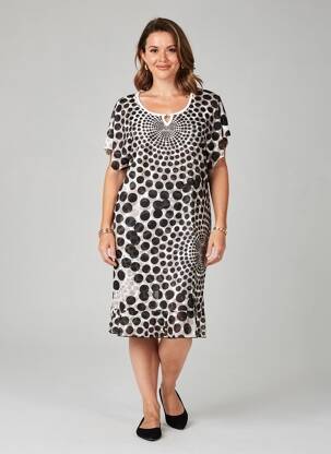 Robe mi-longue manches courtes manches courtes noir TELMAIL femme