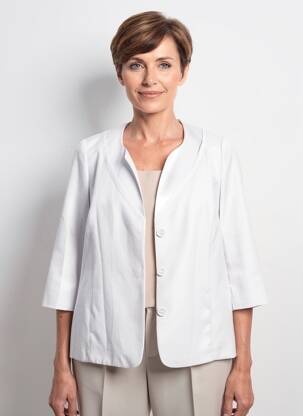 Veste chic tissage crêpe gris FRANCE RIVOIRE femme
