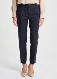 Pantalon slim taille haute taille haute bleu ANNE KELLY femme