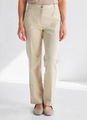 Pantalon slim tissage popeline taille normale beige DIANE LAURY femme