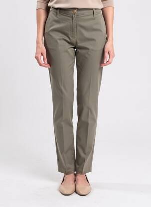 Pantalon slim tissage popeline taille normale vert WALTRON femme