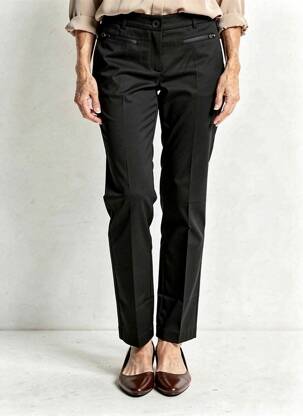 Pantalon chino fermeture zippée sous rabat boutonné taille normale noir FRED SABATIER femme