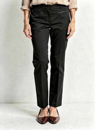 Pantalon chino fermeture zippée sous rabat boutonné taille normale noir FRED SABATIER femme