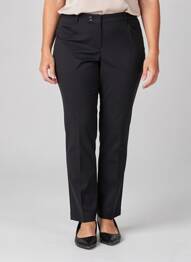 Pantalon chino fermeture zippée sous rabat boutonné taille normale noir DIAMBRE femme