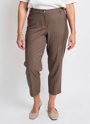 Pantalon 7/8 taille à pinces taille normale marron MADO ET LES AUTRES femme