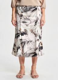 Jupe mi-longue taille à pinces gris FRANCE RIVOIRE femme