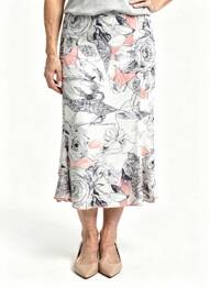 Jupe mi-longue taille normale gris FRANCE RIVOIRE femme