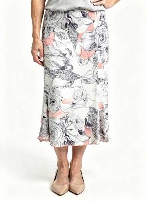 Jupe mi-longue taille normale gris FRANCE RIVOIRE femme