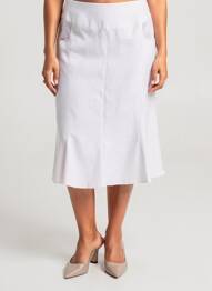 Jupe mi-longue taille à pinces gris FRANCE RIVOIRE femme
