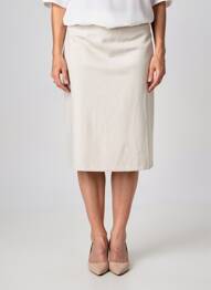 Jupe mi-longue taille à pinces beige ANNE KELLY femme
