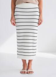 Jupe mi-longue coupe droite blanc CREAM femme