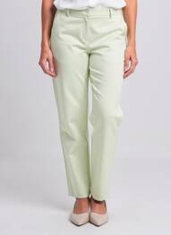 Pantalon chino tissage popeline taille normale vert CREAM femme