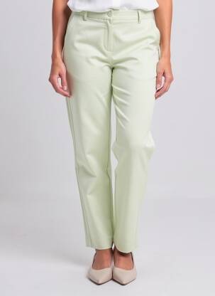 Pantalon chino tissage popeline taille normale vert CREAM femme