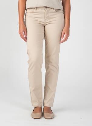 Pantalon slim tissage popeline taille normale beige CREAM femme