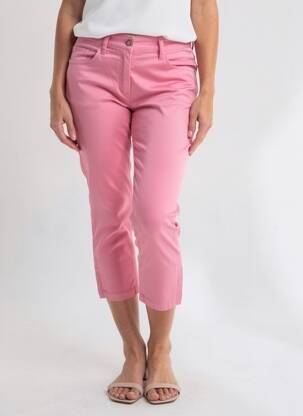 Pantacourt stretch taille normale rose ZERRES femme