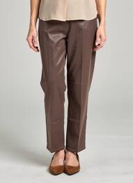 Pantalon droit stretch taille normale marron JULIE GUERLANDE femme