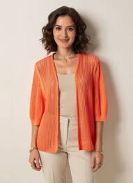 Gilet manches longues manches 3/4 orange GARCIA femme