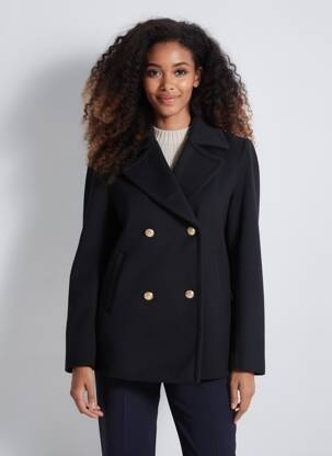 Manteau court poches sans capuche noir FREEMAN T.PORTER femme