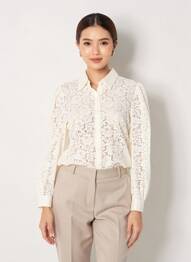 Chemisier coupe droite manches longues beige CHOKLATE femme