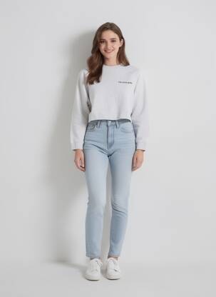 Sweat-shirt stretch manches longues gris ASOS femme