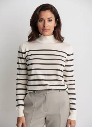 Pull stretch manches longues beige MASSIMO DUTTI femme