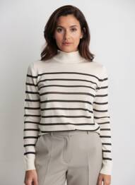 Pull stretch manches longues beige MASSIMO DUTTI femme