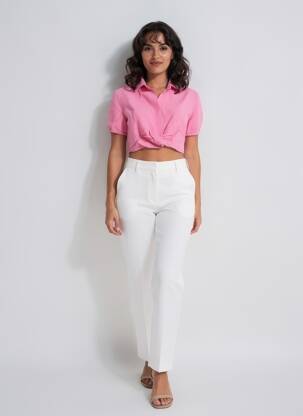 Top tissage crêpe manches courtes rose VICOLO femme