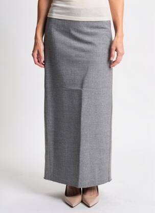 Jupe longue fermeture zippée au dos gris ZARA femme