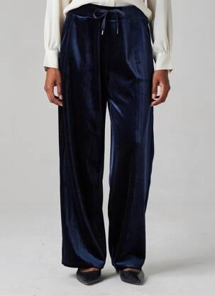 Pantalon droit stretch taille normale bleu SANS MARQUE femme