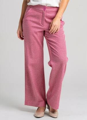 Pantalon droit stretch taille normale rose RUE DES ABBESSES femme