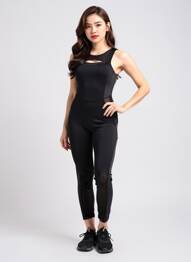 Combi-pantalon sans manche sans manche noir SANS MARQUE femme