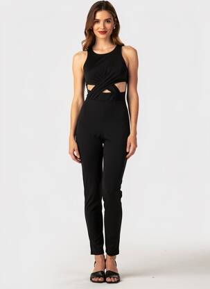 Combi-pantalon sans manche sans manche noir OYSHO femme