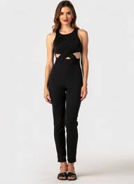 Combi-pantalon sans manche sans manche noir OYSHO femme