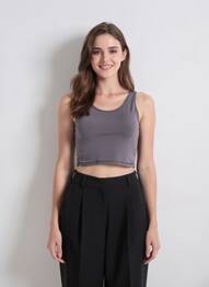 Débardeur sport multisport sans manche gris SANS MARQUE femme