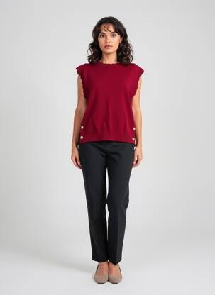 Pull tissage chiné sans manche violet C'EST BEAU LA VIE femme