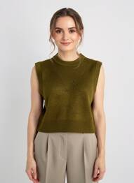 Pull stretch sans manche vert C'EST BEAU LA VIE femme