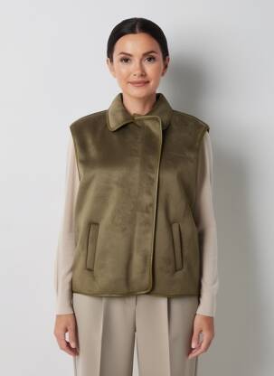 Gilet sans manche poches vert C'EST BEAU LA VIE femme