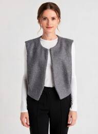 Gilet manches courtes manches courtes gris C'EST BEAU LA VIE femme