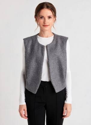 Gilet manches courtes manches courtes gris C'EST BEAU LA VIE femme